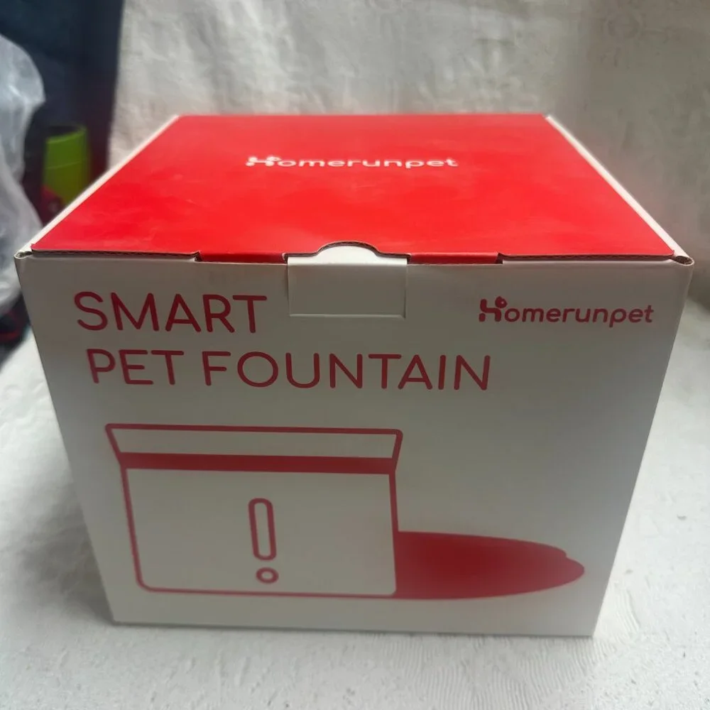 HomeRunPet Silent Pet Water Fountain, 67 oz/2L, Pet Fountain Wireless Pump New